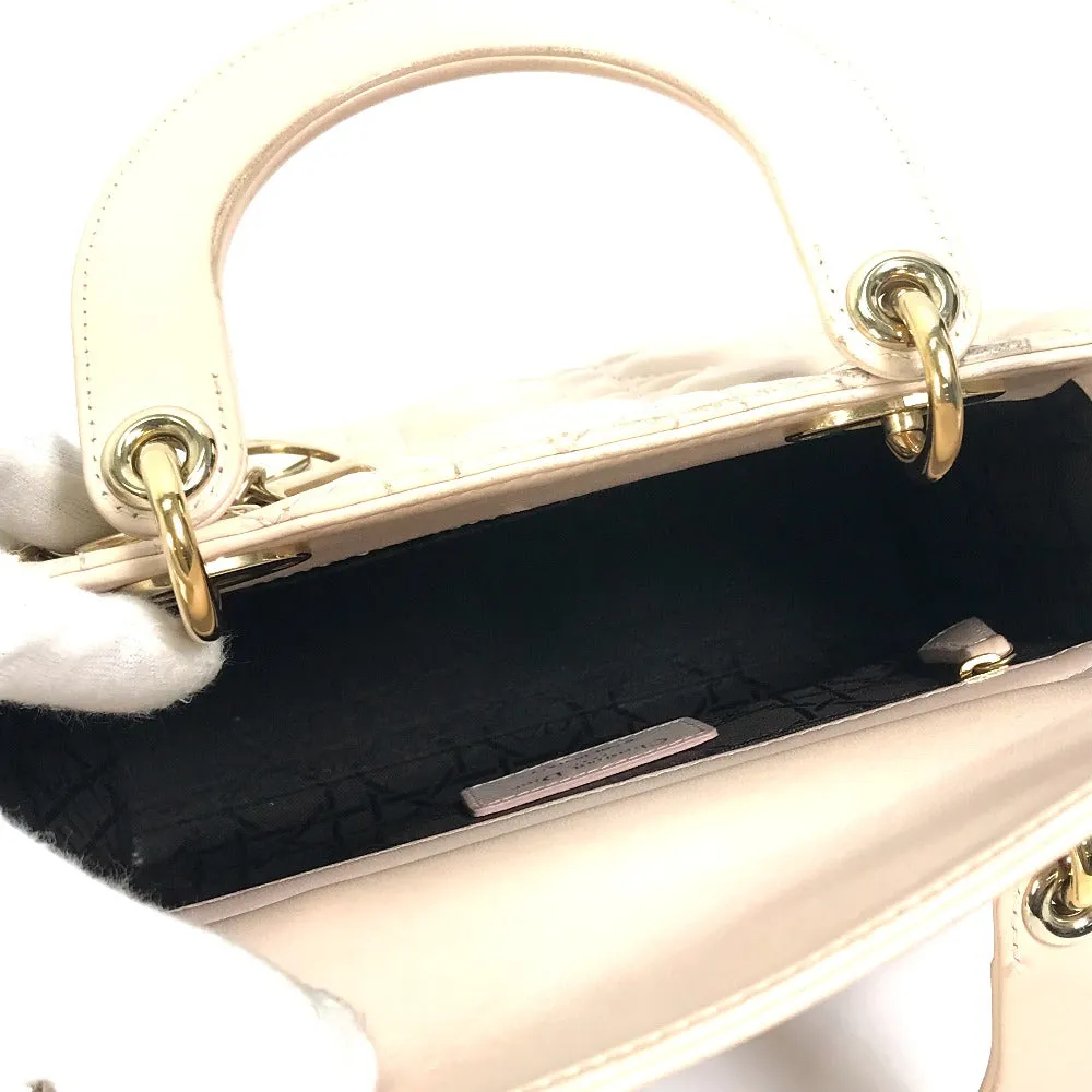 Dior Handbag leather beige Shoulder Bag Crossbody bag Lady Dior Women Used