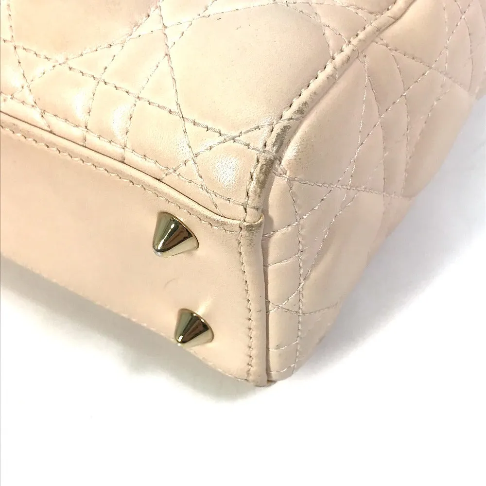 Dior Handbag leather beige Shoulder Bag Crossbody bag Lady Dior Women Used