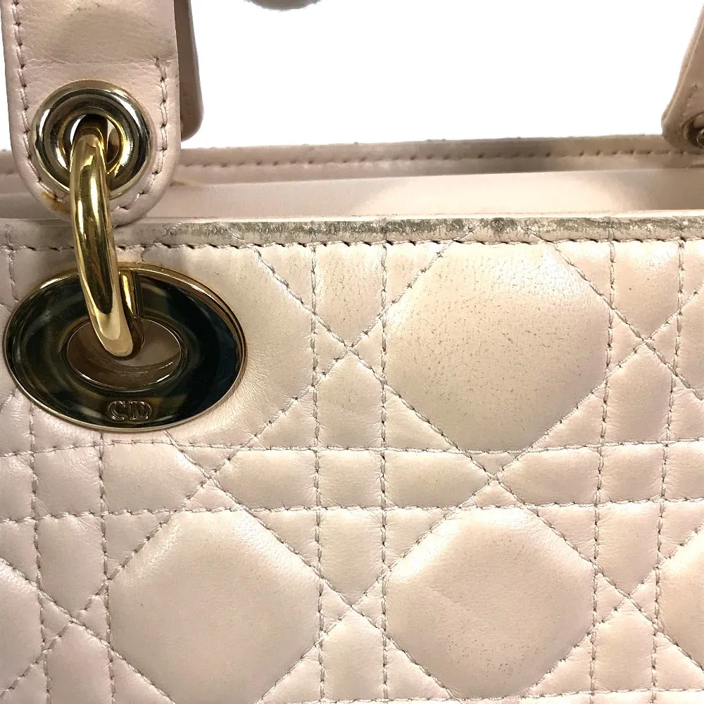 Dior Handbag leather beige Shoulder Bag Crossbody bag Lady Dior Women Used