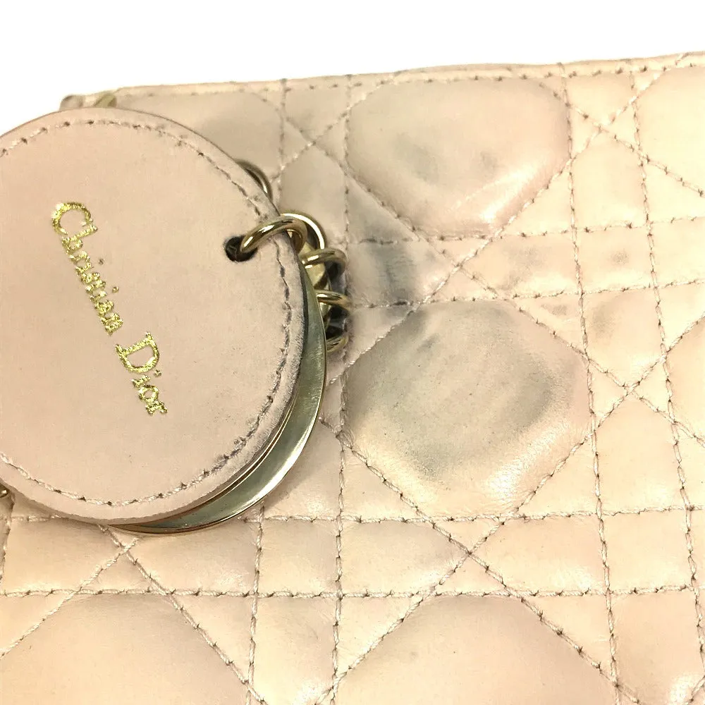 Dior Handbag leather beige Shoulder Bag Crossbody bag Lady Dior Women Used