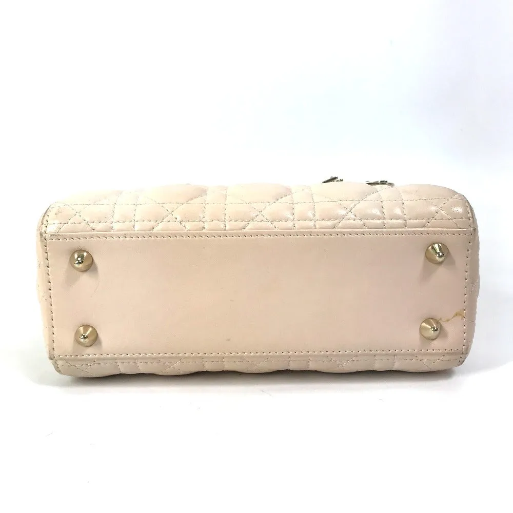 Dior Handbag leather beige Shoulder Bag Crossbody bag Lady Dior Women Used