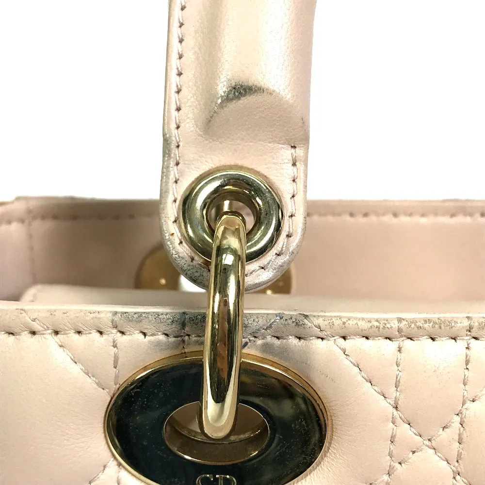 Dior Handbag leather beige Shoulder Bag Crossbody bag Lady Dior Women Used