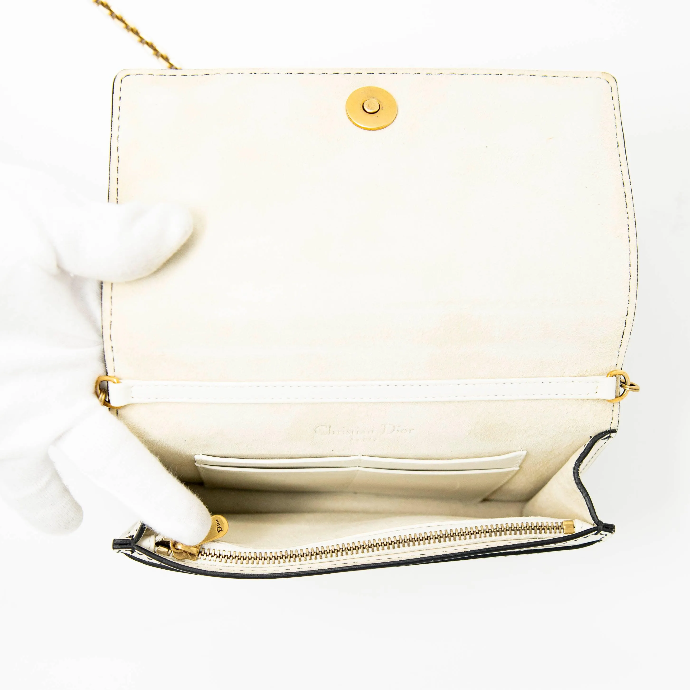 Dior J??adior White Wallet On Chain