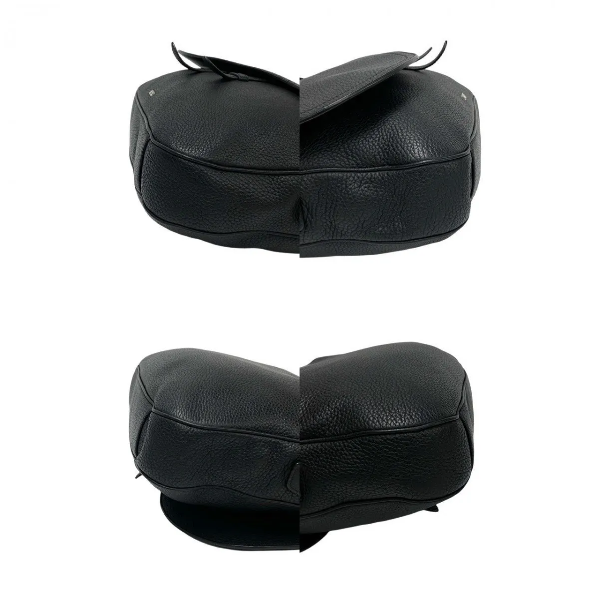 Dior Shoulder Bag leather black logo Saddle Messenger mens Used
