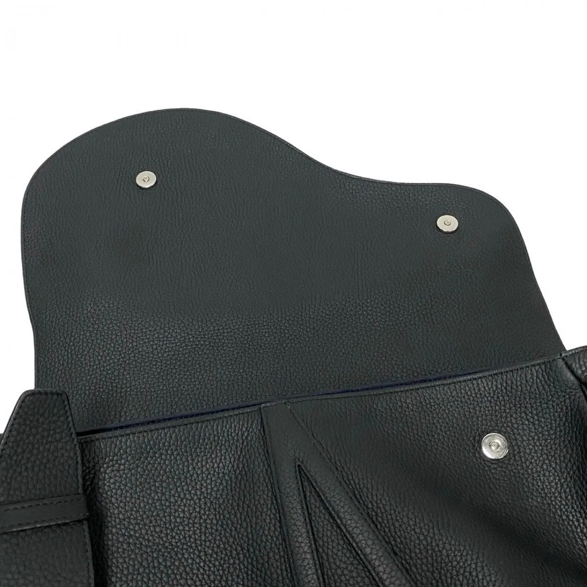 Dior Shoulder Bag leather black logo Saddle Messenger mens Used
