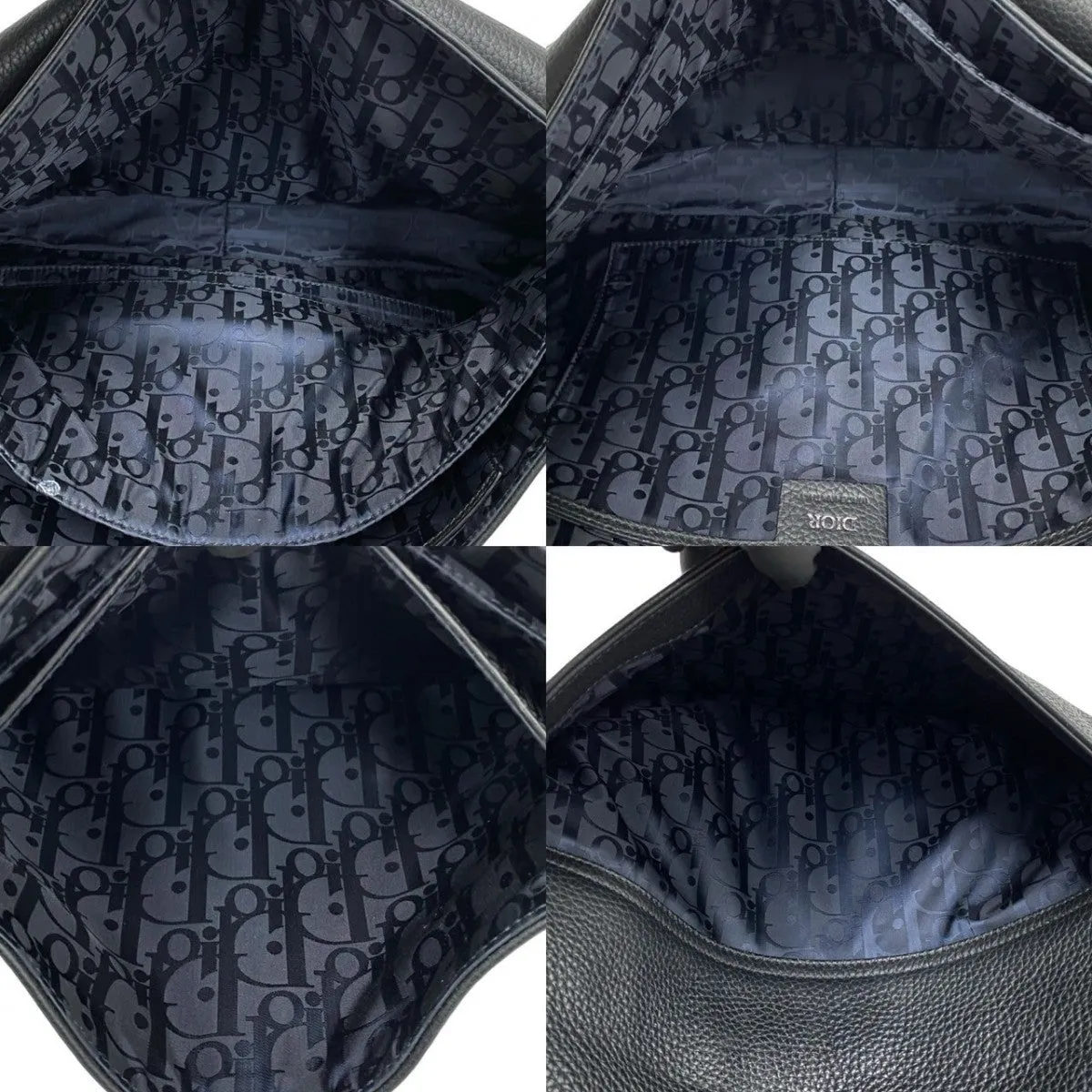 Dior Shoulder Bag leather black logo Saddle Messenger mens Used