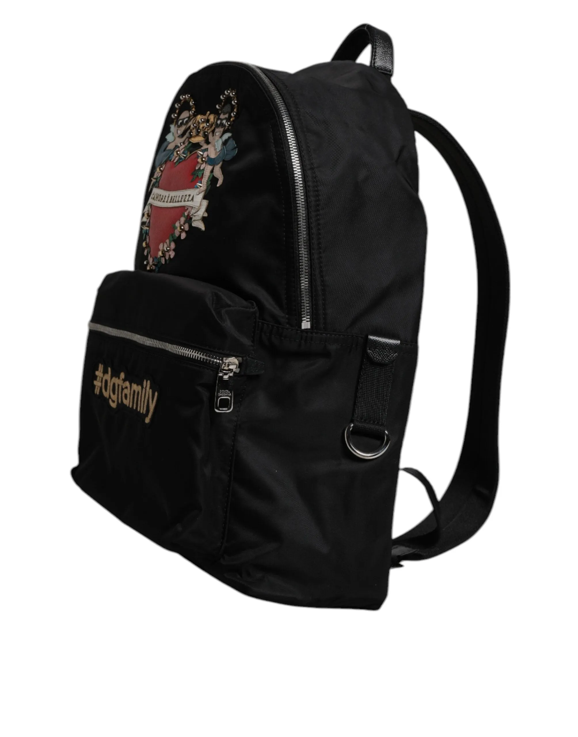 Dolce & Gabbana Nylon #DGFAMILY Embellished Backpack VULCANO Men's Bag