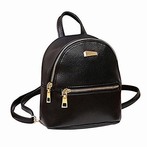 Donalworld Girl Floral School Bag Travel Cute Pu Leather Mini Backpack S Black3