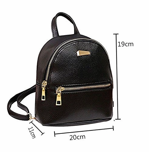 Donalworld Girl Floral School Bag Travel Cute Pu Leather Mini Backpack S Black3
