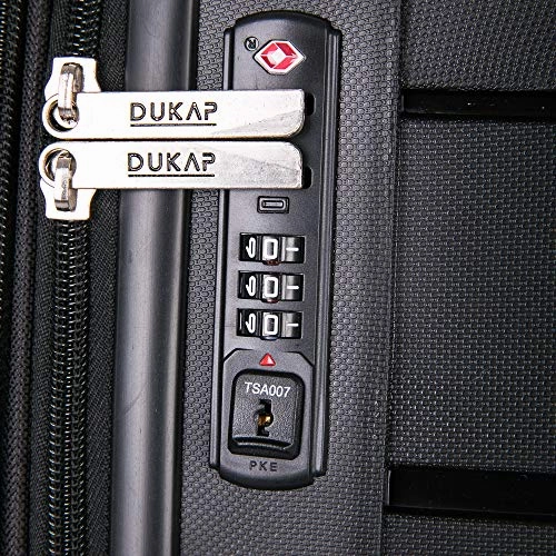 DUKAP Definity Lightweight Hardside Spinner 24'' inches Luggage Black