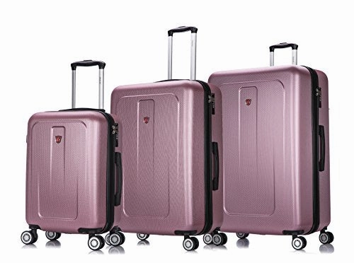 DUKAP Luggage Crypto Lightweight Hardside 3 piece set 20''/28''/32'' Rose Gold