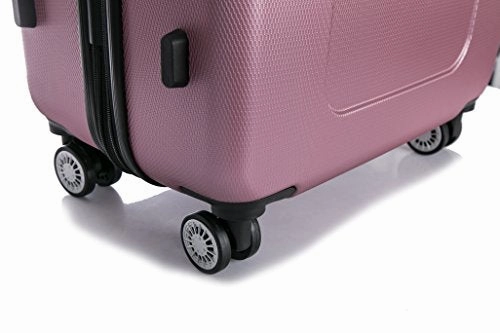 DUKAP Luggage Crypto Lightweight Hardside 3 piece set 20''/28''/32'' Rose Gold