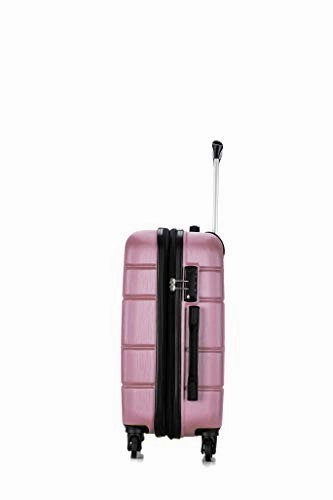 DUKAP Rodez Lightweight Hardside Spinner Luggage 24'' inch - Rose Gold