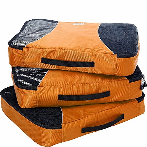 eBags Large Packing Cubes for Travel - 3pc Set - (Tangerine)