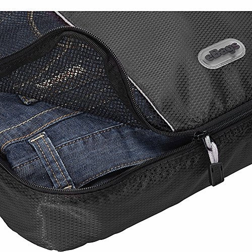 eBags Medium Packing Cubes for Travel - 3pc Set - (Black)