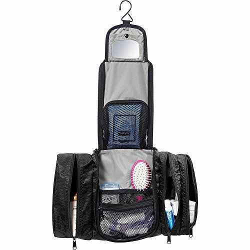 eBags Pack-it-Flat Hanging Toiletry Kit for Travel - (Black)