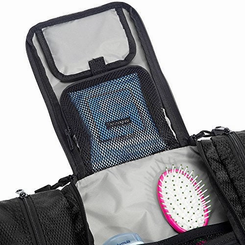 eBags Pack-it-Flat Hanging Toiletry Kit for Travel - (Black)