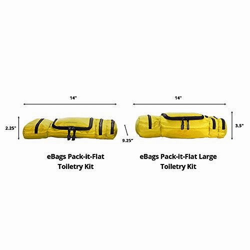 eBags Pack-it-Flat Hanging Toiletry Kit for Travel - (Canary)