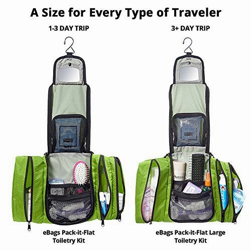 eBags Pack-it-Flat Hanging Toiletry Kit for Travel - (Grasshopper)