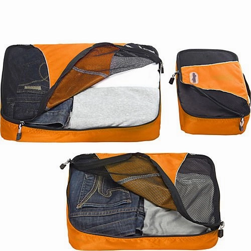 eBags Packing Cubes for Travel - 3pc Set - (Tangerine)
