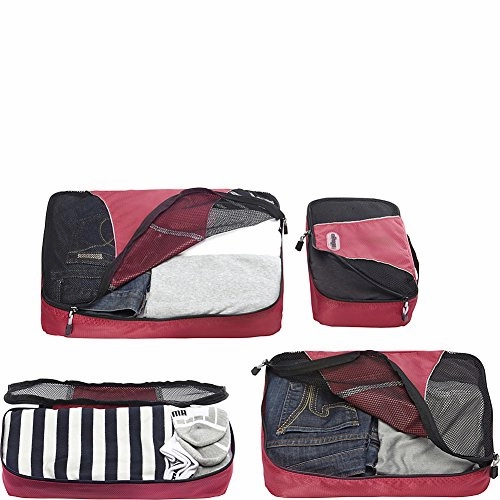 eBags Packing Cubes for Travel - 4pc Classic Plus Set - (Titanium)