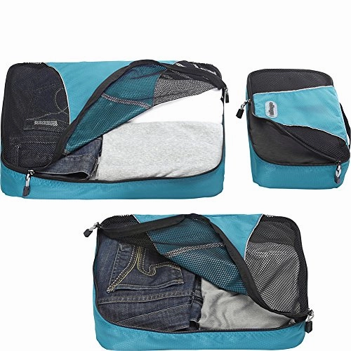 eBags Packing Cubes for Travel - 6pc Value Set - (Aquamarine)