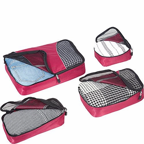 eBags Small/Medium Packing Cubes for Travel - Organizers - 4pc Set - (Black)