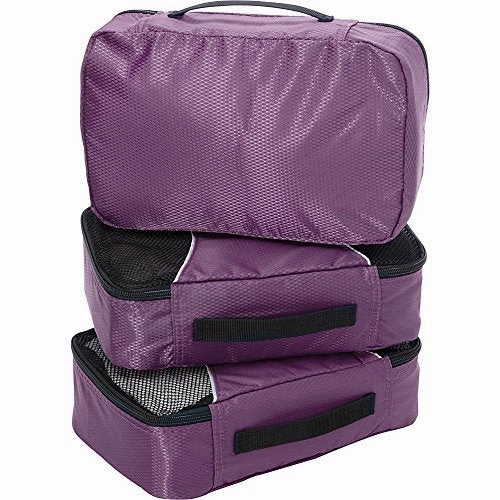 eBags Small Packing Cubes for Travel - Organizers - 3pc Set - (Eggplant)