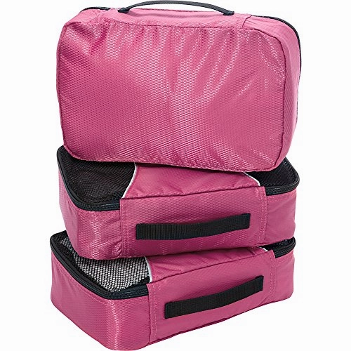 eBags Small Packing Cubes for Travel - Organizers - 3pc Set - (Peony)