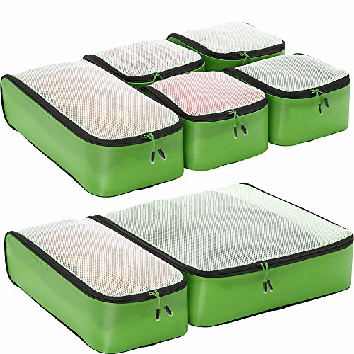 eBags Ultralight Travel Packing Cubes - Lightweight - Ultimate Packer Organizers - 7pc Set - (Green)