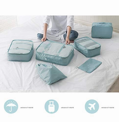 EFAILY Lightweight Luggage Packing Organizers 6 pcs Luggage Packing Organizers Packing Cubes Set for Travel (Gray)