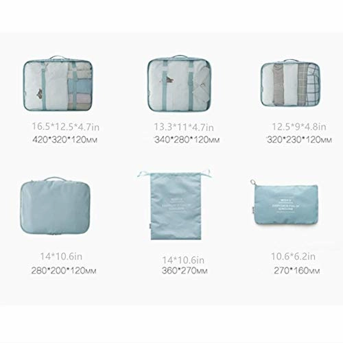EFAILY Lightweight Luggage Packing Organizers 6 pcs Luggage Packing Organizers Packing Cubes Set for Travel (Gray)