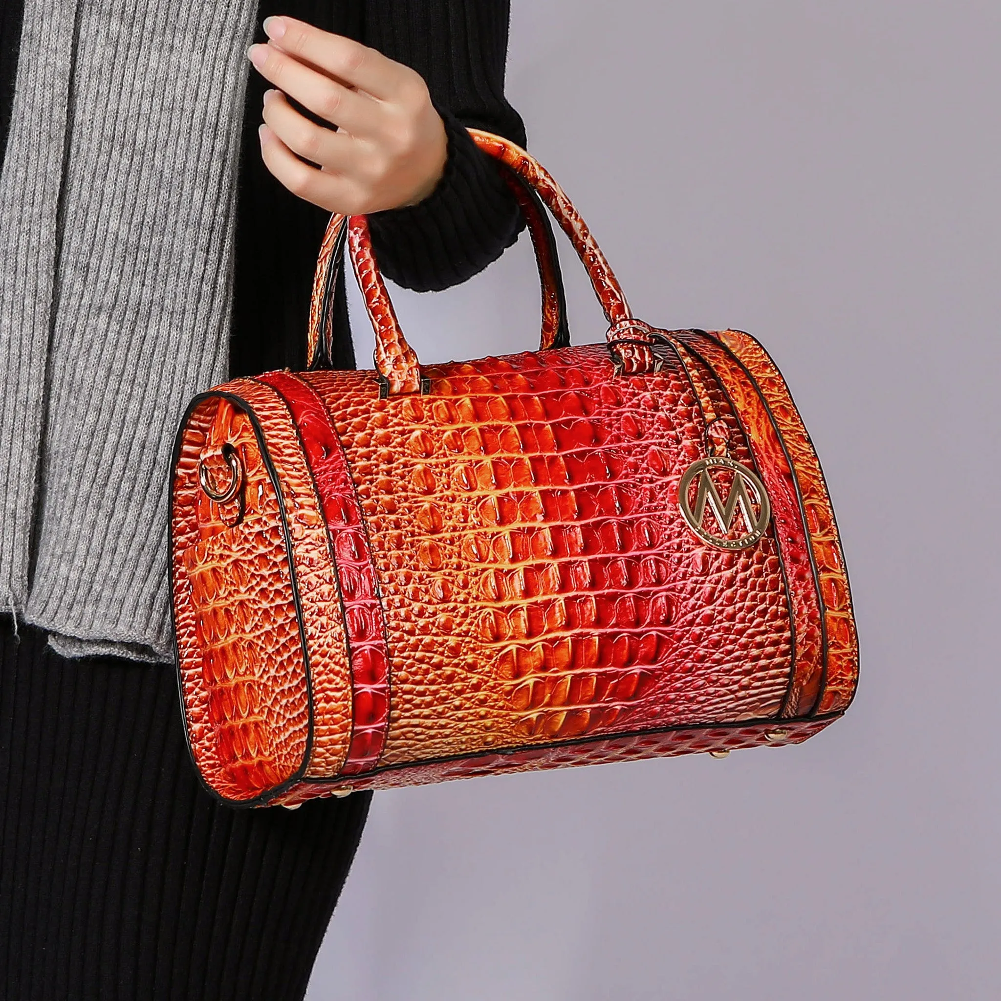 Eleanor Gradient Croc Shoulder Bag
