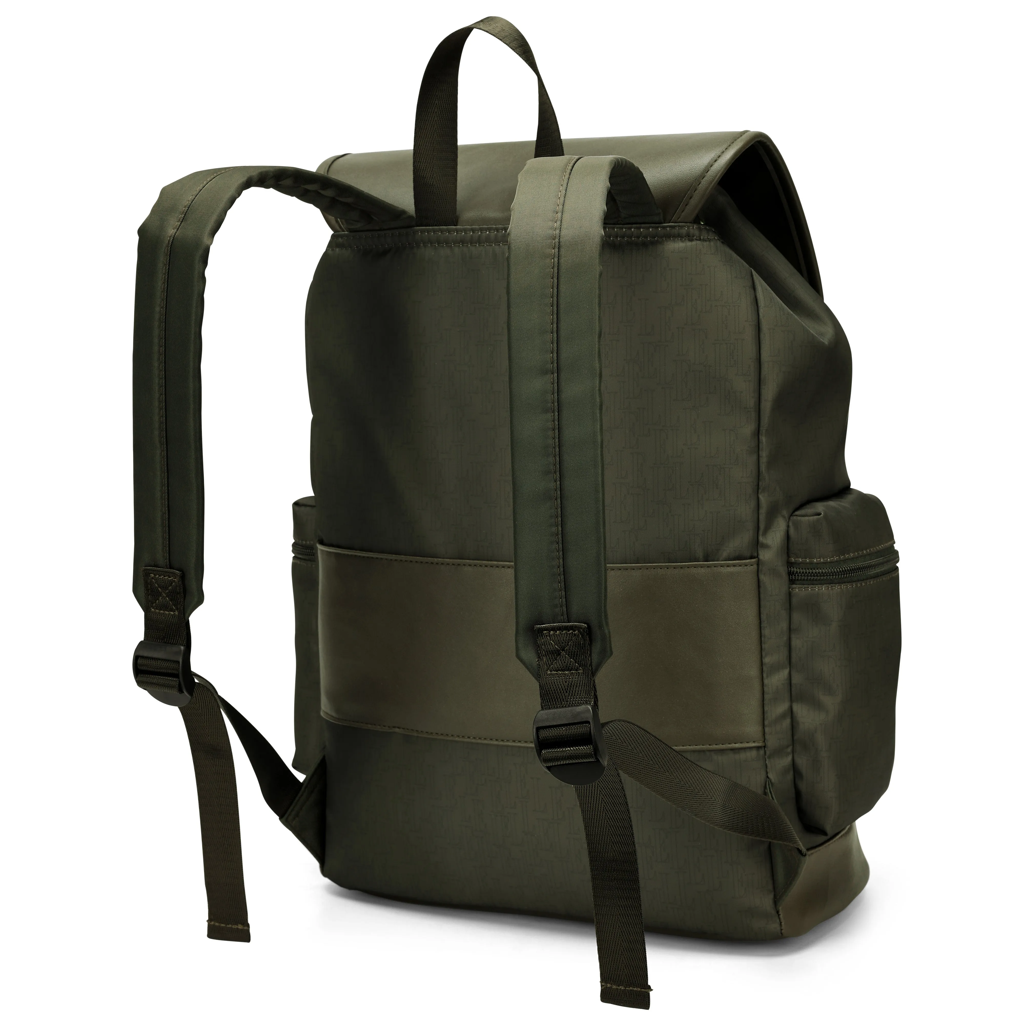 ELLE Wayfarer 23L Monogram Travel Backpack | Olive Green