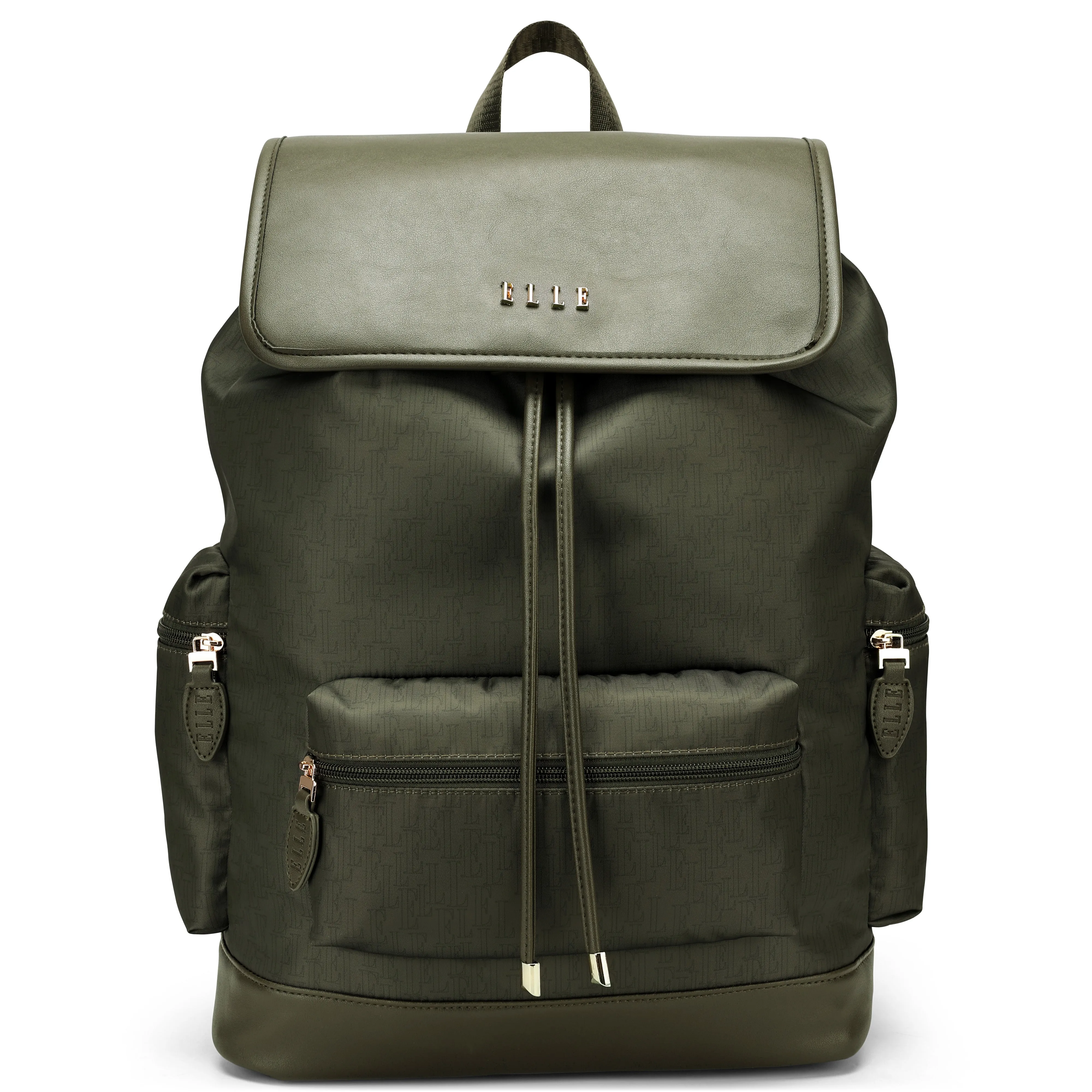 ELLE Wayfarer 23L Monogram Travel Backpack | Olive Green