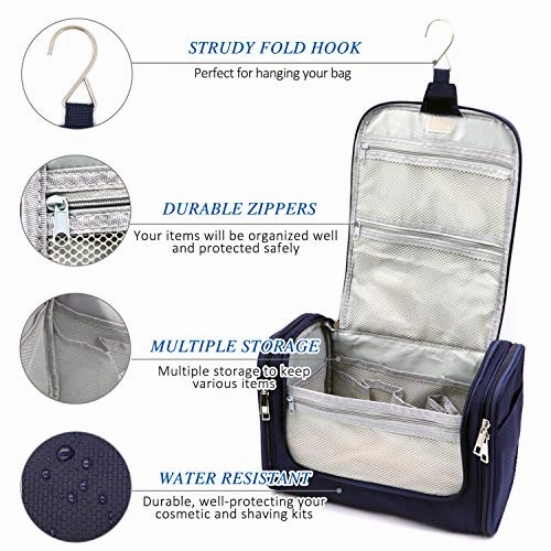 Extra Large Capacity Hanging Toiletry Bag for Men & Women, Portable Waterproof Bathroom Shower Bag,