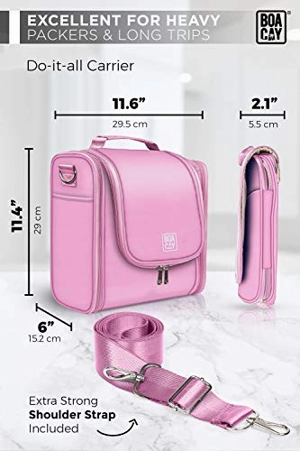 Extra Large Hanging Travel Toiletry Bag for Women and Men, Hygiene Bag, Bathroom and Shower Organizer Kit with Elastic Band Holders for Toiletries, Cosmetics, Makeup, Brushes