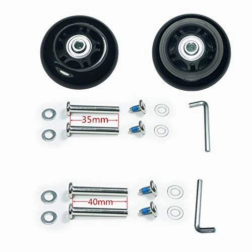 F-ber Luggage Suitcase Wheels Replacement Kit 75x24mm/2.95"x0.94" w/ABEC 608zz Inline Outdoor Skate Replacement Wheels, One Set of (2) Wheels (OD:75 W:24 ID:6 Axles:35&40mm)