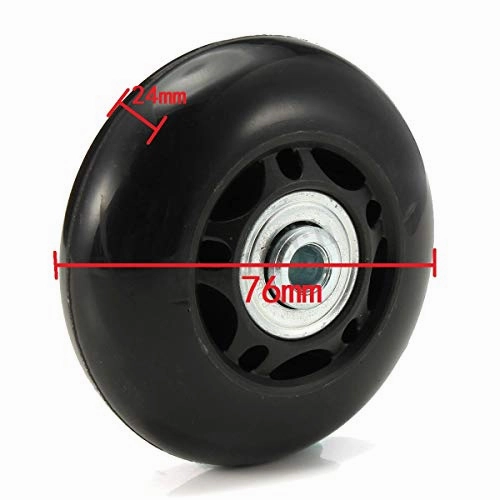 F-ber Luggage Suitcase Wheels Replacement Kit 75x24mm/2.95"x0.94" w/ABEC 608zz Inline Outdoor Skate Replacement Wheels, One Set of (2) Wheels (OD:75 W:24 ID:6 Axles:35&40mm)