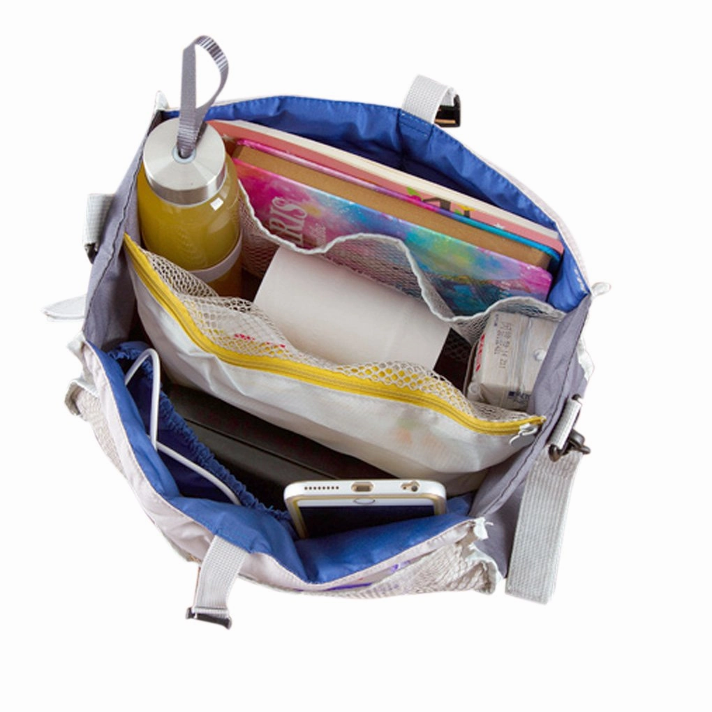 FakeFace Multi-funtional Nylon Zipper Travel Handbag Pouch / Baby Stroller Pram Pushchair Hanging Storage / Bag in Bag / Insert Organizer / Cosmetic Toiletry Bag Pocket / Makeup Bag / Tidy Bag Blue