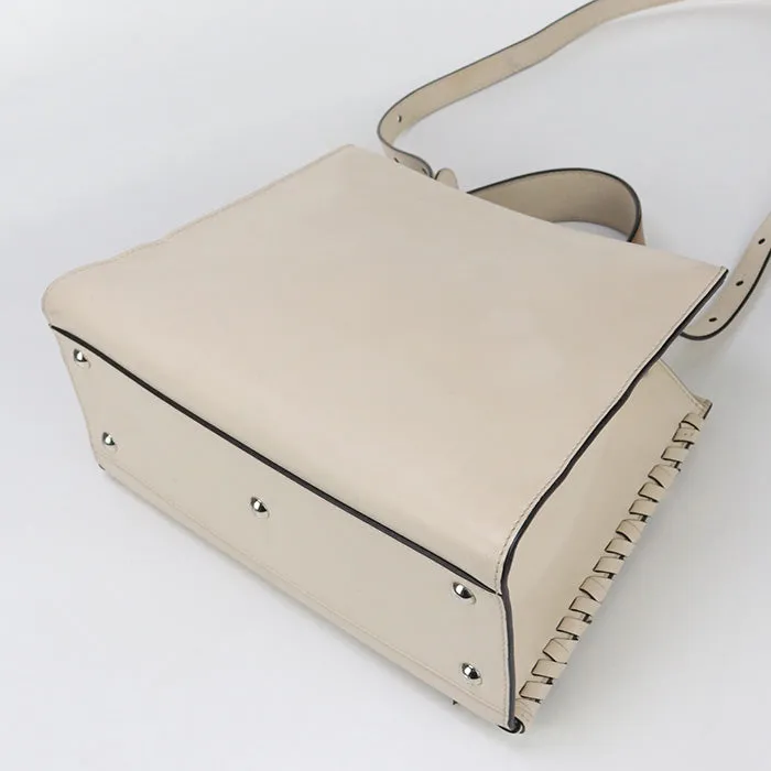 FENDI 8BH344 A316 2WAY Handbag shoulderbag Runaway leather beige Women