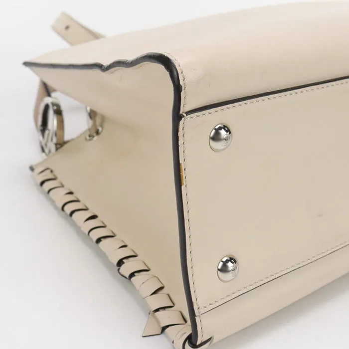 FENDI 8BH344 A316 2WAY Handbag shoulderbag Runaway leather beige Women
