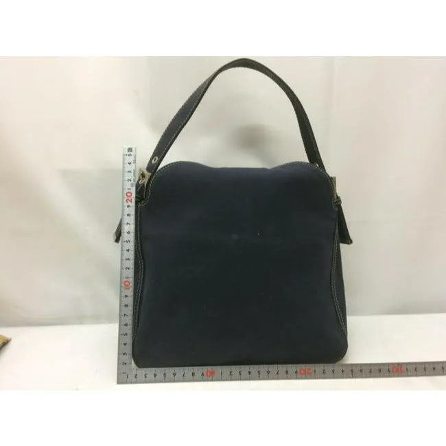 Fendi Limited Edition Baguette Shoulder Heavy Dark Rinse Denim Fabric And Chrome And Enamel Hardware