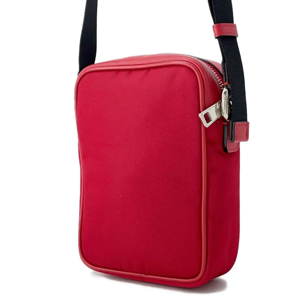 FENDI Monster Shoulder Bag Red 7VA456 Nylon Canvas