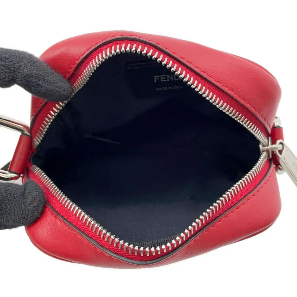 FENDI Monster Shoulder Bag Red 7VA456 Nylon Canvas