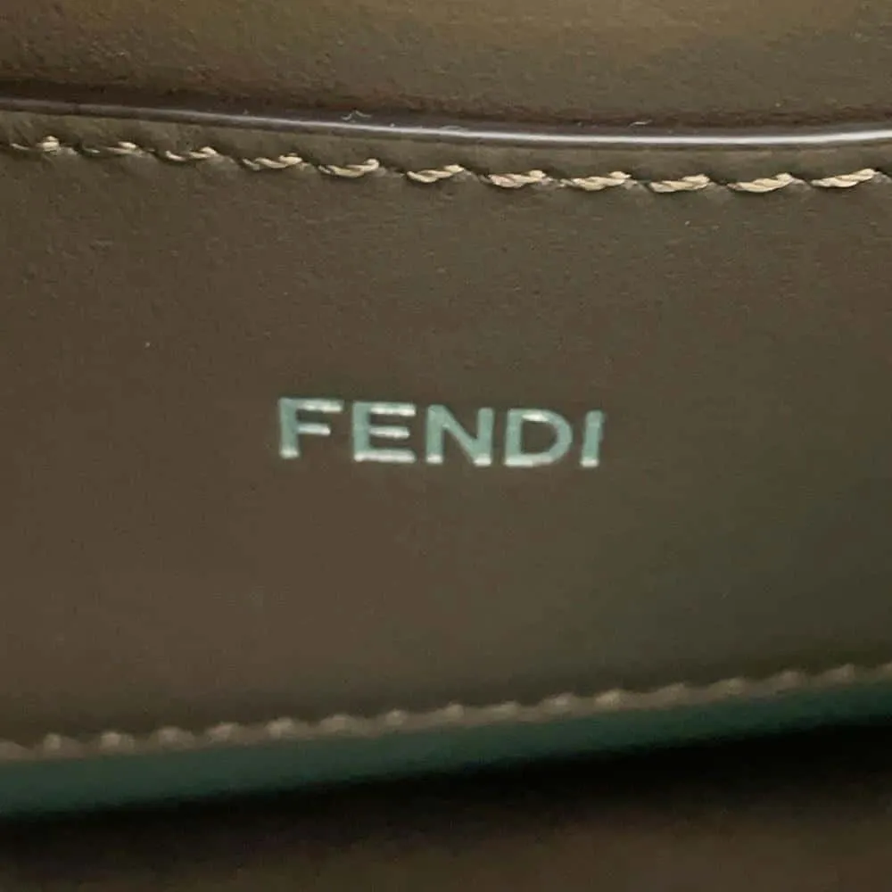 FENDI Peekaboo I.C.U. X-Cross 2WAY Shoulder Bag Green 7VA582 Leather Size Small