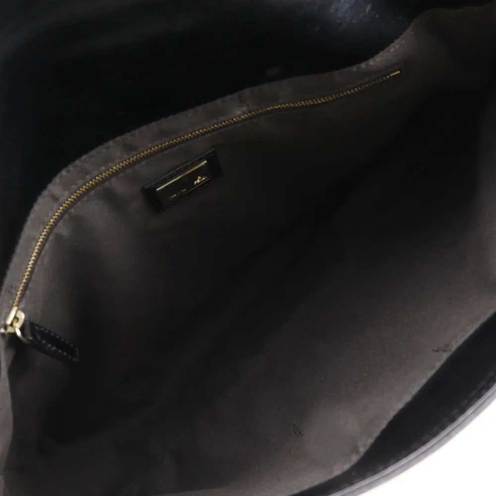 FENDI Tote Bag leather black 2WAYShoulder Chain tote Women Used