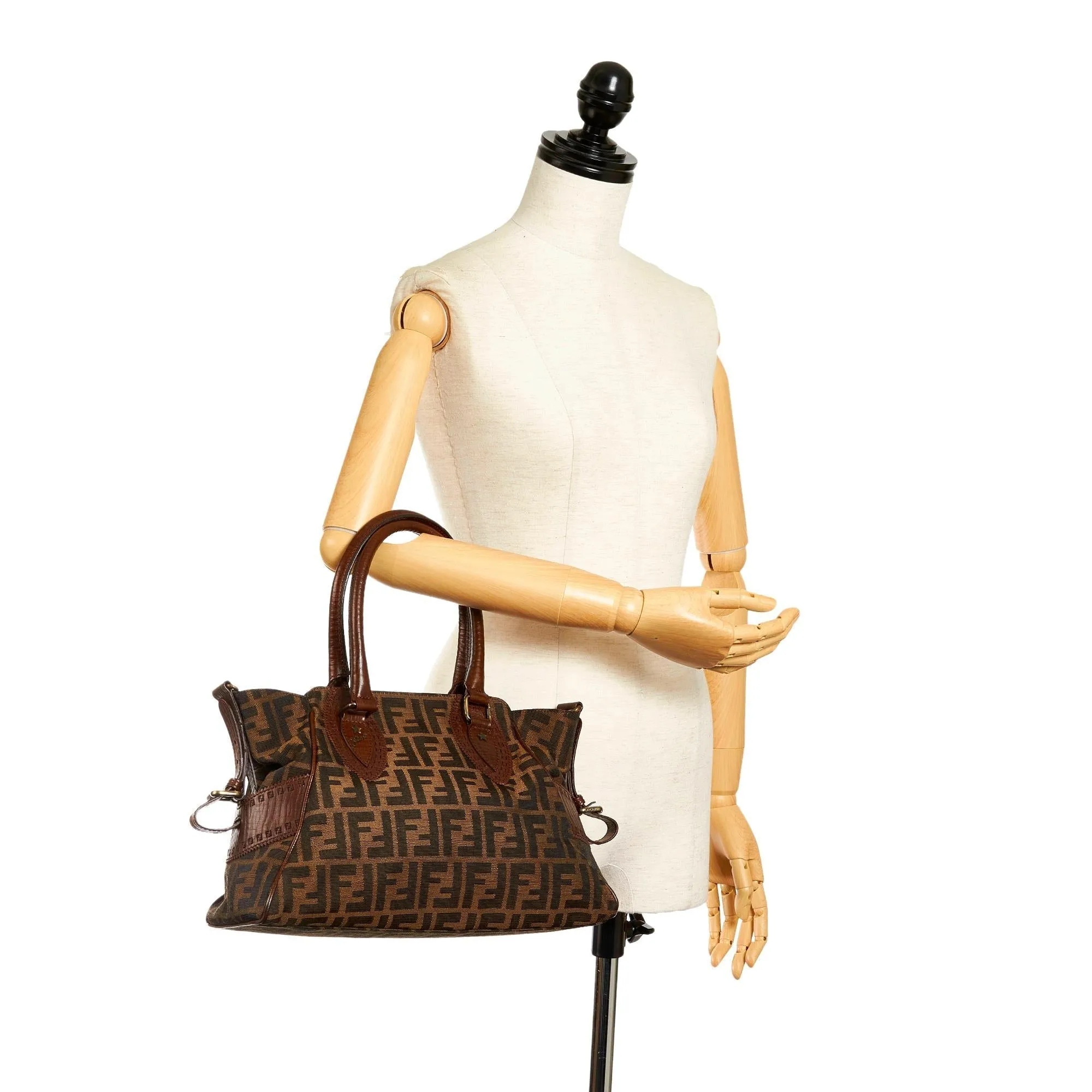 Fendi Zucca Etniko Canvas Shoulder Bag