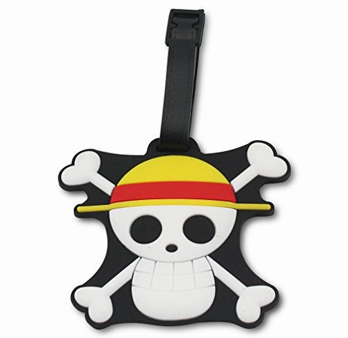 Finex Set of 4 - One Piece Straw Hat Pirates Travel Luggage Tags Bag Tag with Adjustable Strap