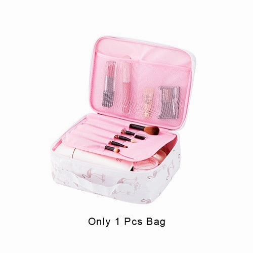 Flamingos Travel Cosmetic Storage Bag Women'S Toiletry Wash Pouch Makeup Case Organizer Luggage